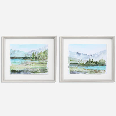 Plein Air Reservoir Framed Prints, S/2