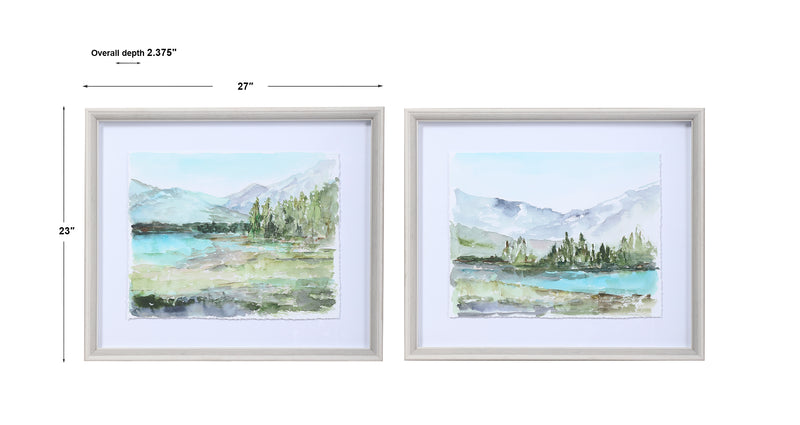 Plein Air Reservoir Framed Prints, S/2