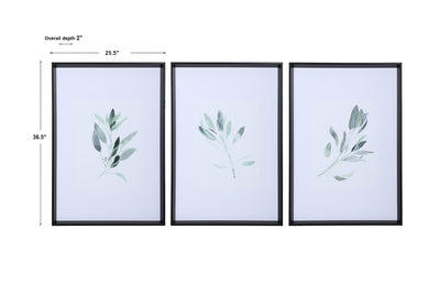 Simple Sage Framed Prints, S/3