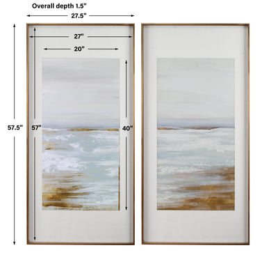 Coastline Framed Prints, S/2, 2 Cartons