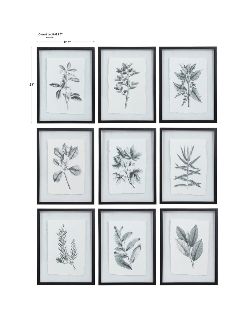 FARMHOUSE FLORALS FRAMED PRINTS, S/9 3 CARTONS