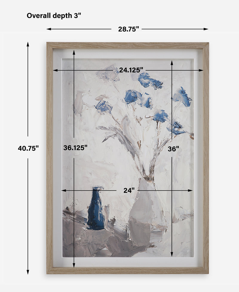 Blue Flowers In Vase Framed Print