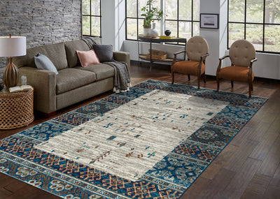 blue and white rug | سجاد ابيض وازرق