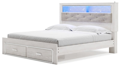 Altyra - King Upholstered Bookcase Bed with Storage