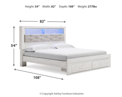 Altyra - King Upholstered Bookcase Bed with Storage