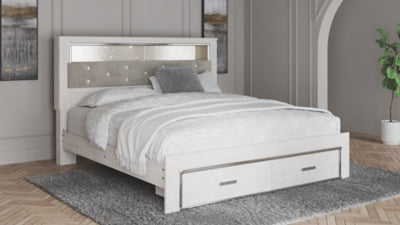 Altyra - King Upholstered Bookcase Bed with Storage