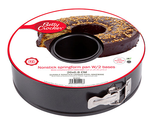 Betty Crocker Springform Pan 2 Bottoms & Stainless Steel Lock (26CM-Thickness 0.4MM)