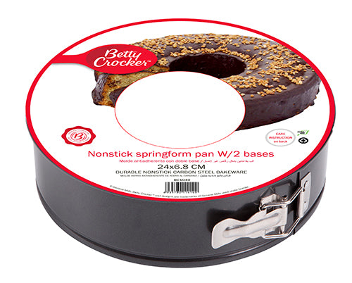 Betty Crocker Springform Pan 2 Bottoms & Stainless Steel Lock (24CM-Thickness 0.4MM)