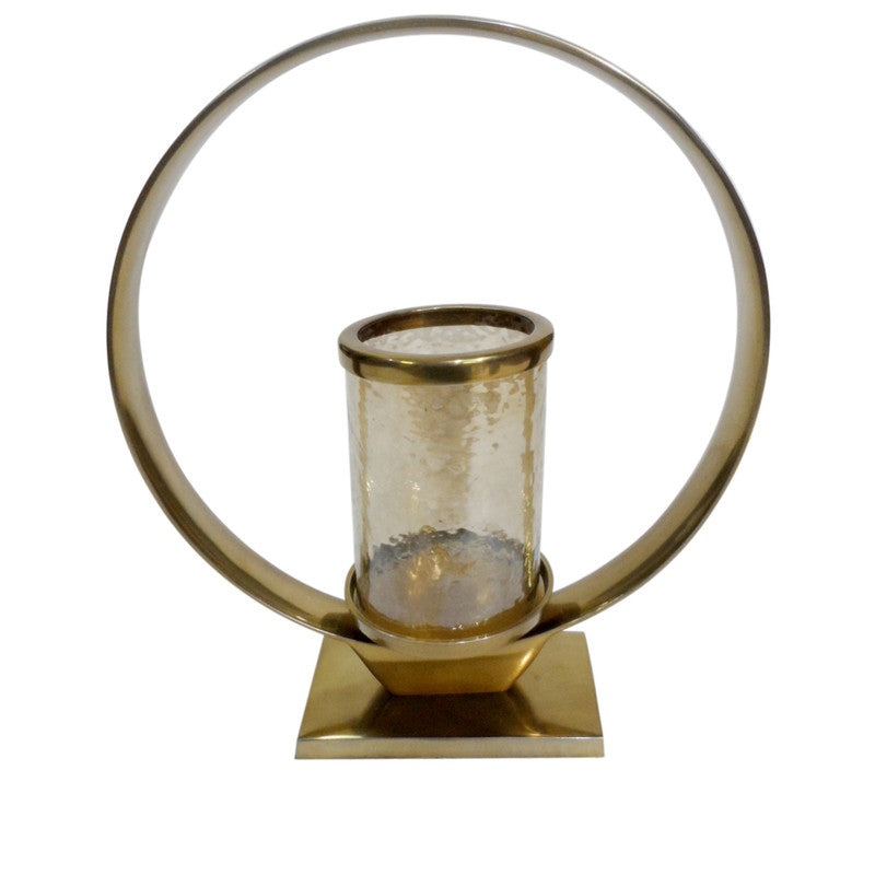 Ring Candle Holder W/Clare Glass W/Ring