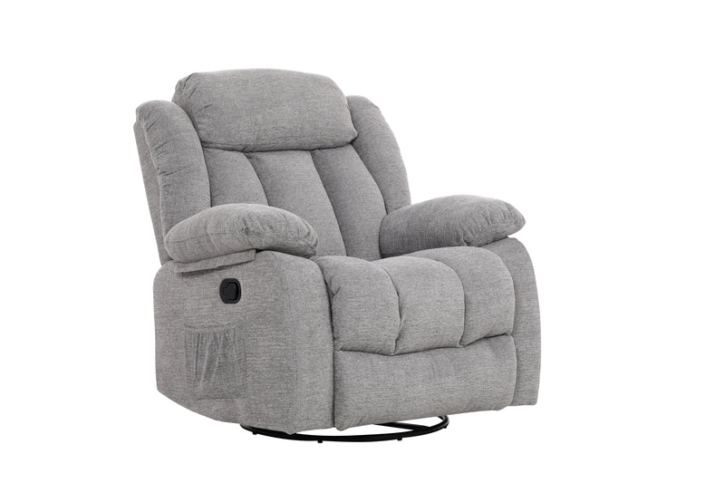 Lena Grey Swivel Recliner with Glider