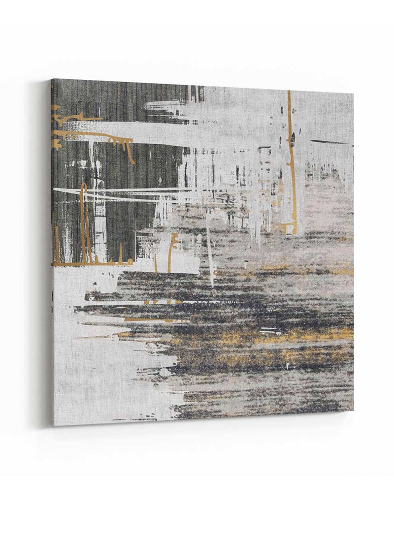 Square Canvas Wall Art Stretched Over Wooden Frame with Gold Floating Frame and Abstract Art Painting2