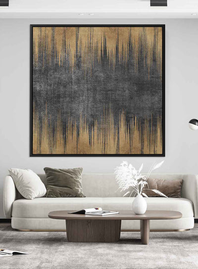 Square Canvas Wall Art Stretched Over Wooden Frame with Black Floating Frame and Abstract Art Painting5