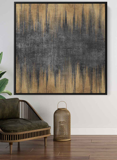 Square Canvas Wall Art Stretched Over Wooden Frame with Black Floating Frame and Abstract Art Painting5