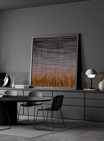 Square Canvas Wall Art Stretched Over Wooden Frame with Black Floating Frame and Abstract Art Painting6