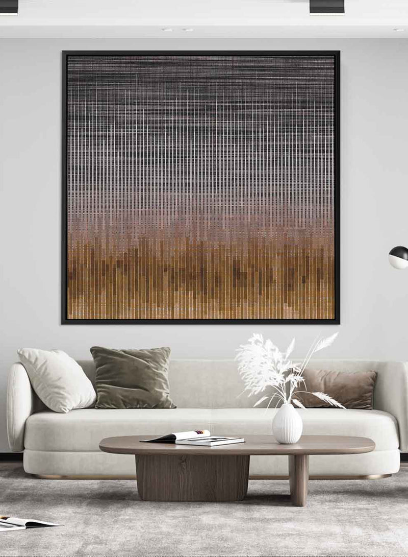 Square Canvas Wall Art Stretched Over Wooden Frame with Black Floating Frame and Abstract Art Painting6