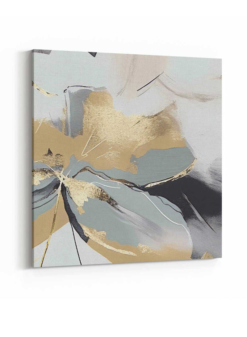 Square Canvas Wall Art Stretched Over Wooden Frame with Gold Floating Frame and Flower Oil Painting8