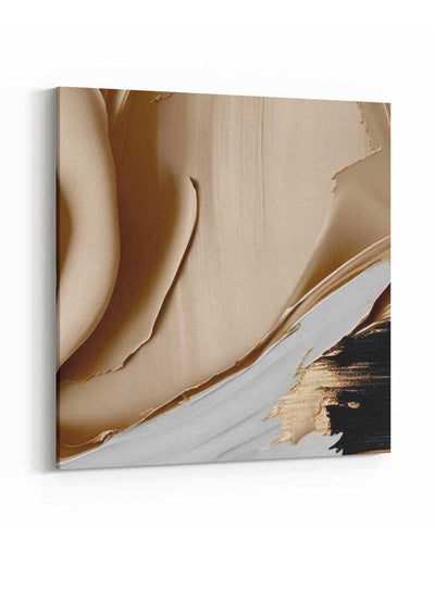 Square Canvas Wall Art Stretched Over Wooden Frame with Gold Floating Frame and Oil Painting25