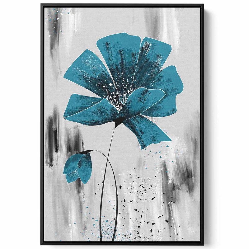 Canvas Wall Art Stretched Over Wooden Frame with Black Floating Frame