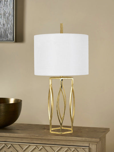 28.5" TH TABLE LAMP. 14"X14"X10" SHADE