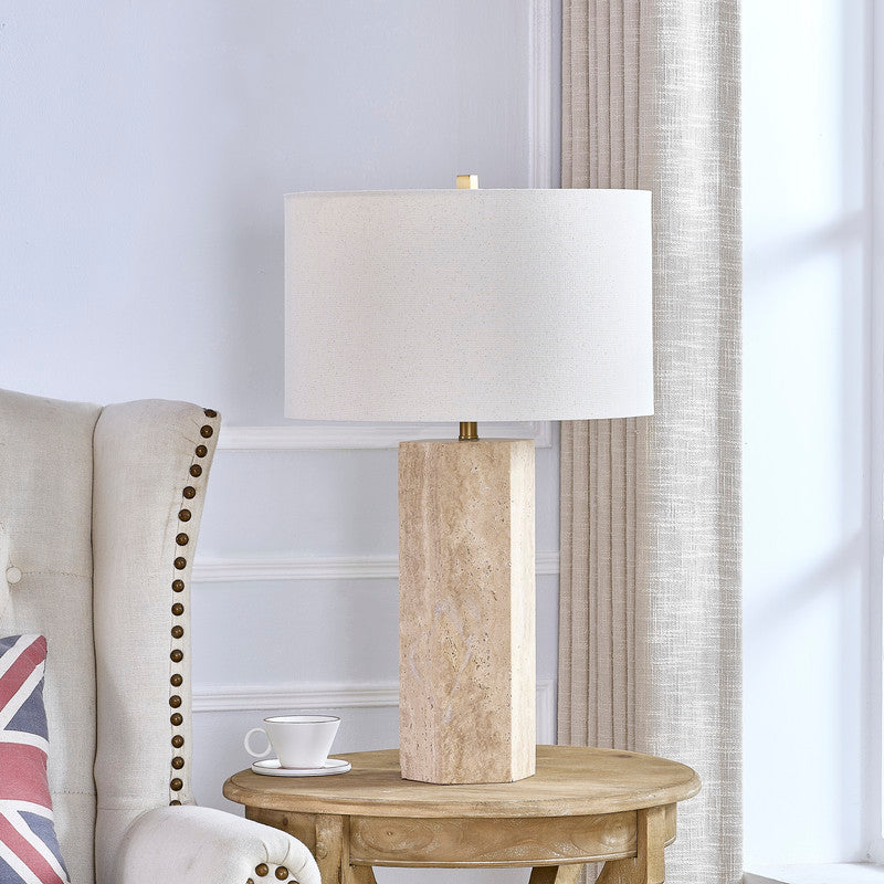 Midnight Travertine Table Lamp