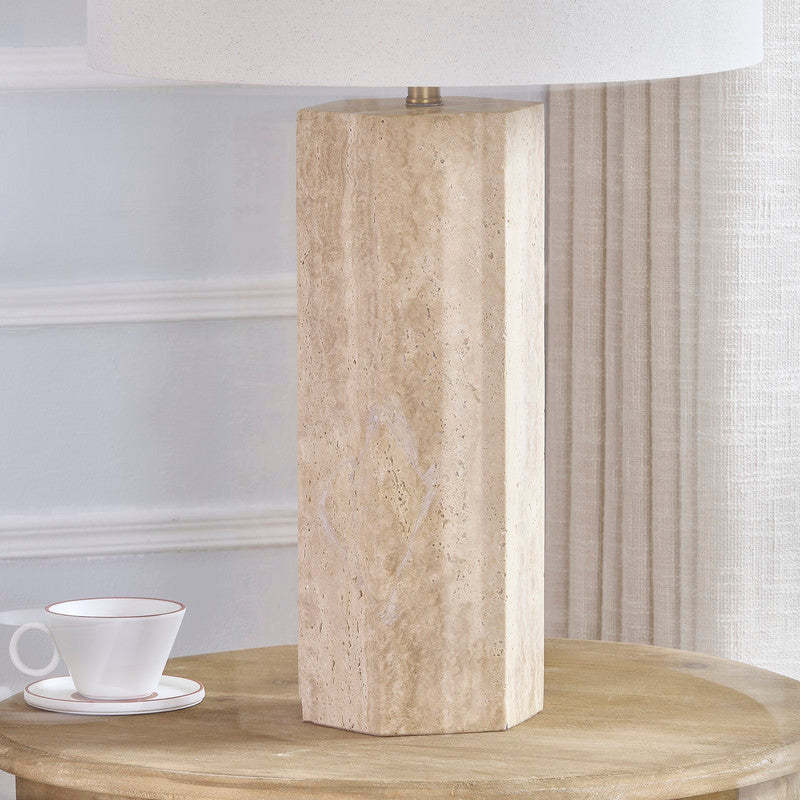 Midnight Travertine Table Lamp