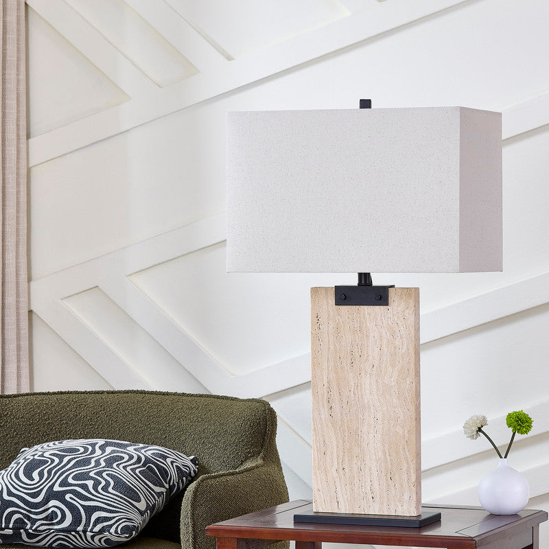 Jade Travertine Table Lamp