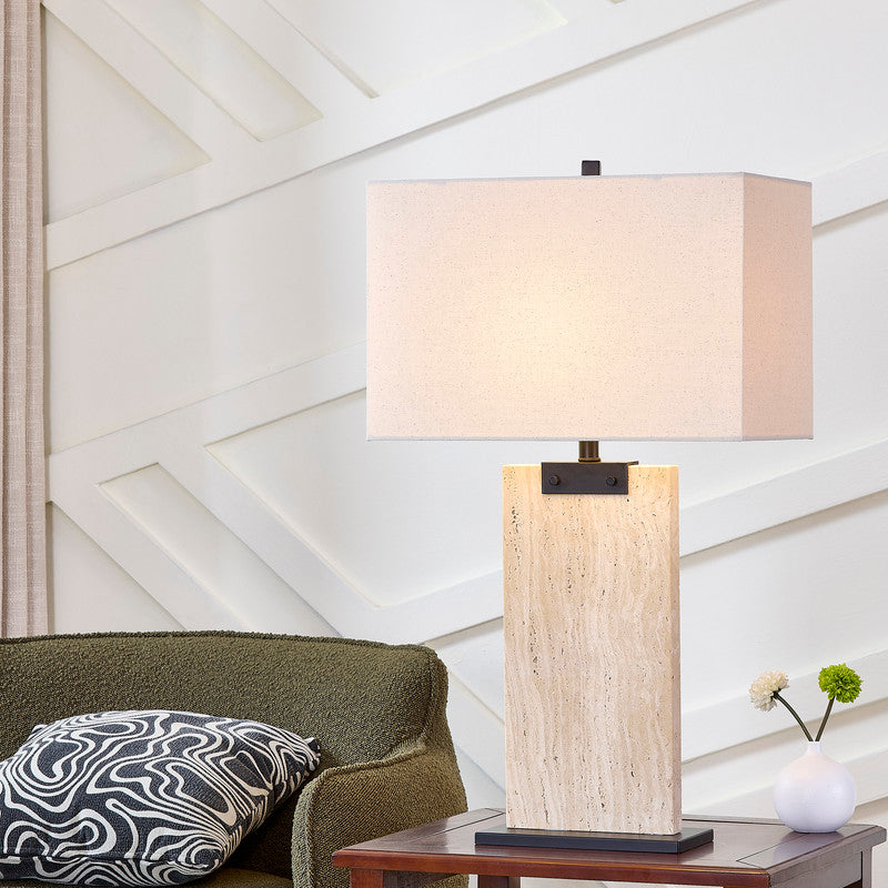 Jade Travertine Table Lamp