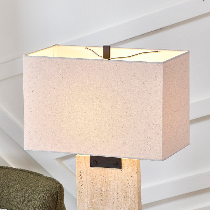 Jade Travertine Table Lamp