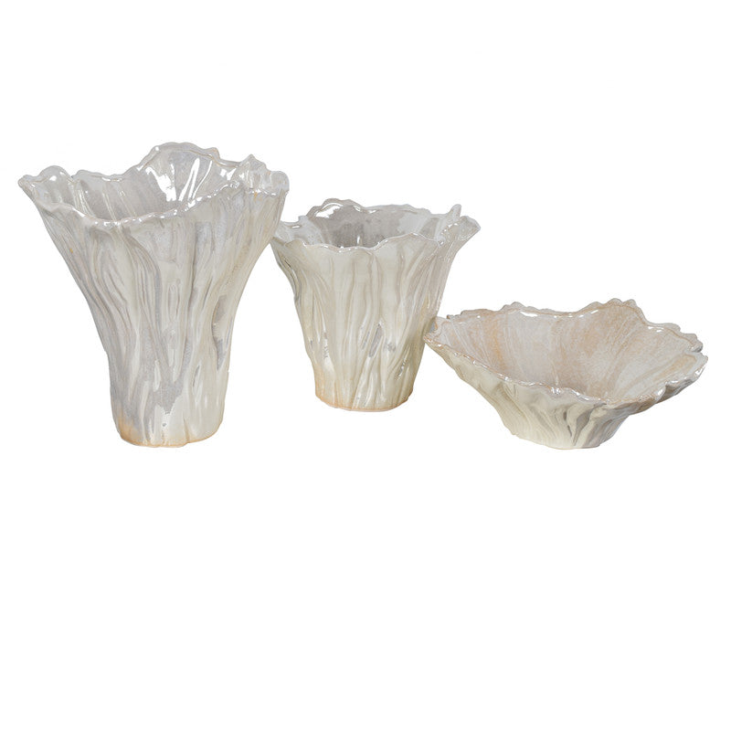 Quinton Organic Shaped Vases & Bowl,Set of 3