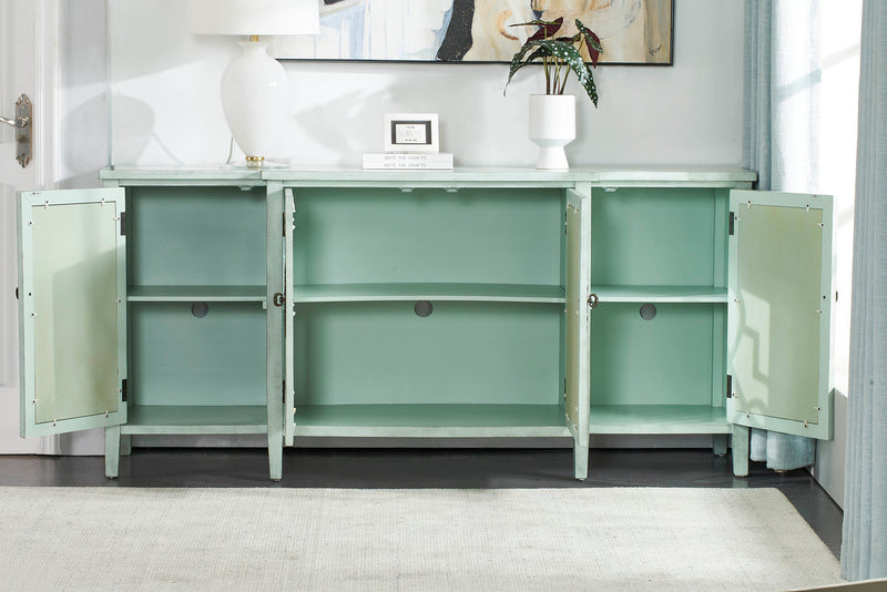 Isabelle Light Green Mirrored Sideboard