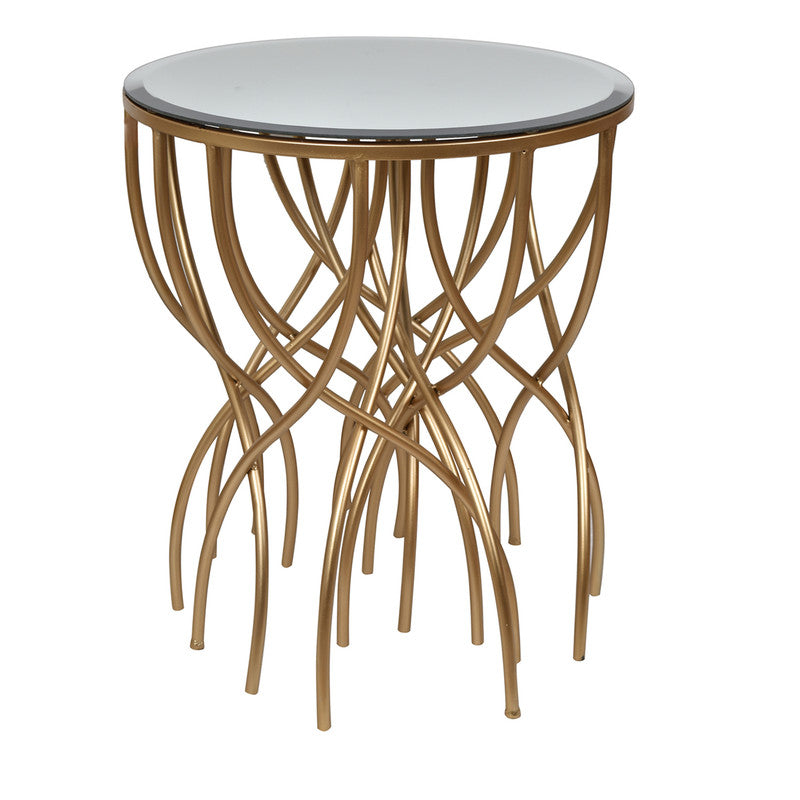 Melrose Gold Mirror Accent Table
