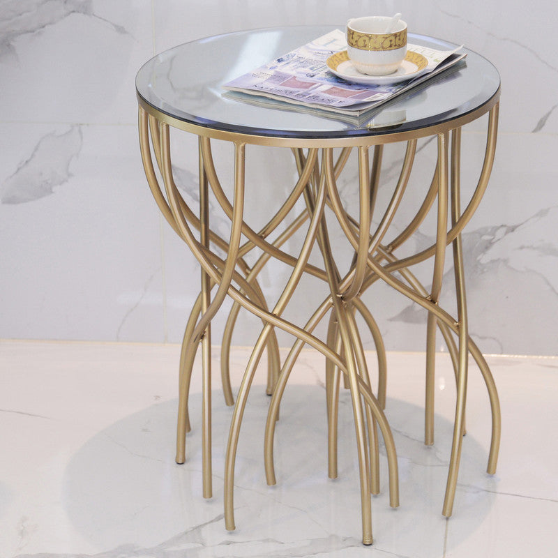 Melrose Gold Mirror Accent Table