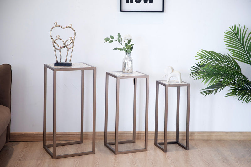 Brass Long Table Set of 3