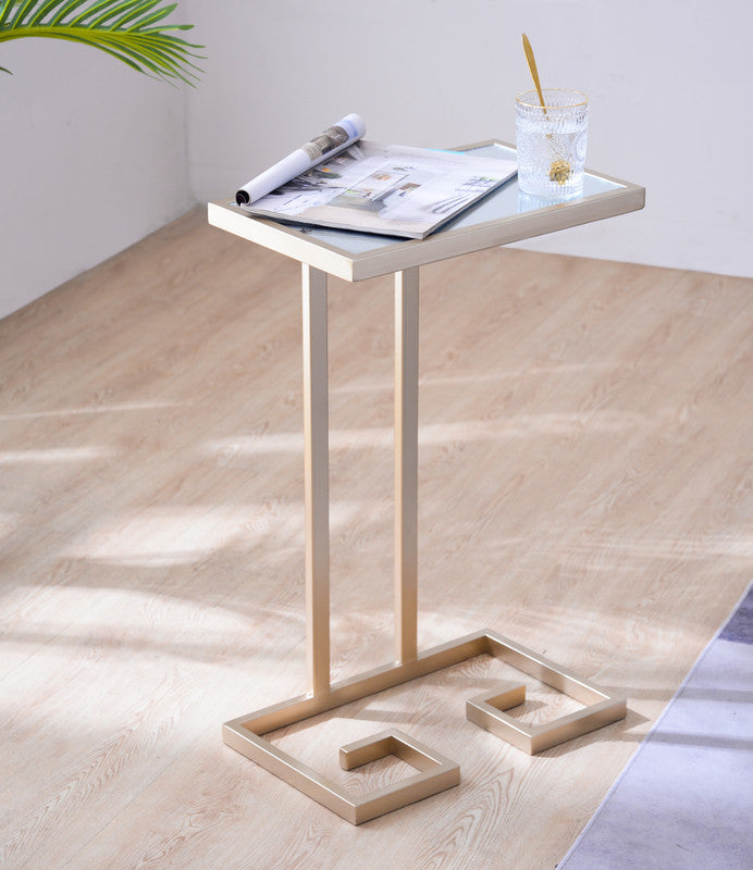 Sleek and Sophisticated Gold End Table with Mirrored Top
