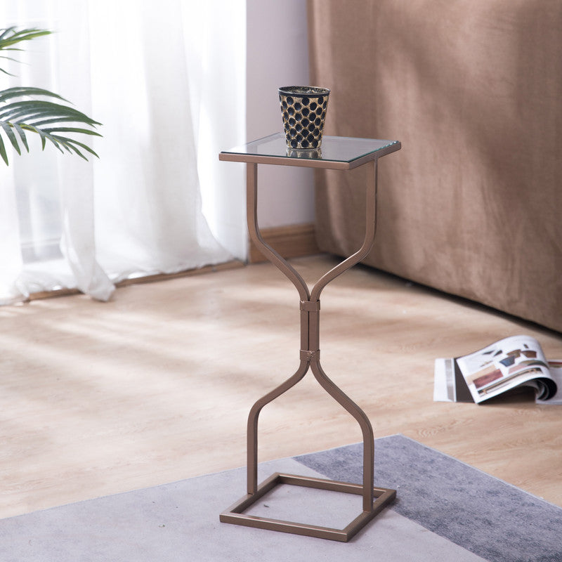 Hour Glass Brass Side Table