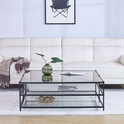 Matt Black Squared Coffee Table