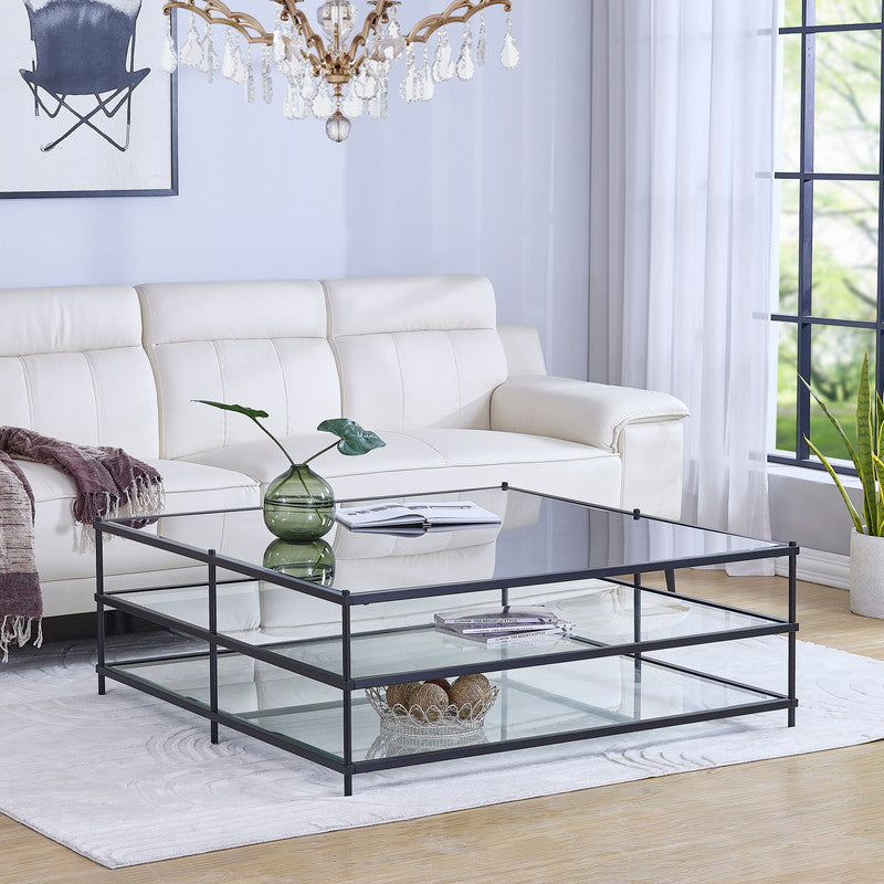 Matt Black Squared Coffee Table