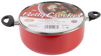 Betty Crocker Teflon Casserole & Lid (30CM-Thickness 2.5MM)