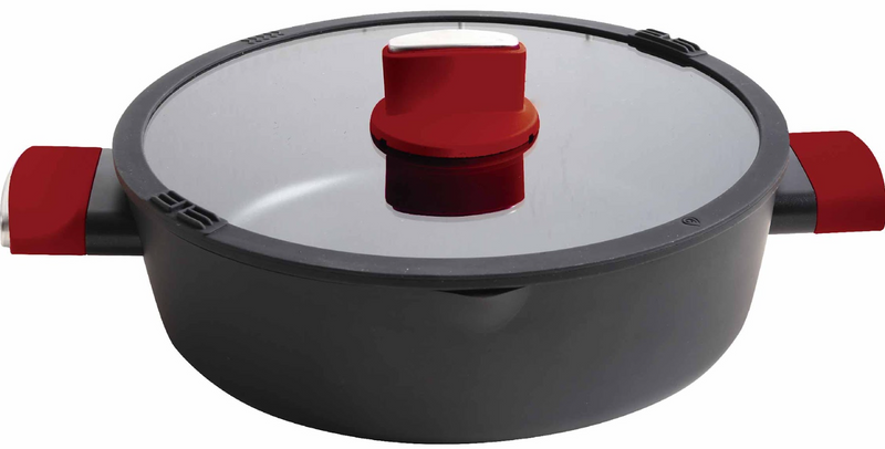 Betty Crocker Forged Aluminum Shallow Casserole & Lid (28CM-Thickness 2.8MM)