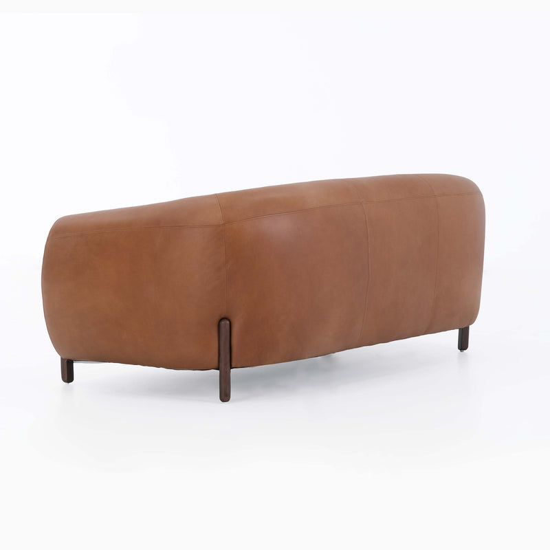 Grace Brown Leather  Loveseat (188Cm)