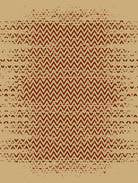 Brown and White Chevron Dhurrie Rug