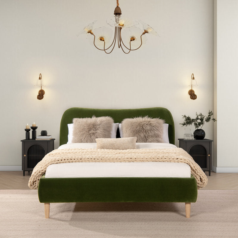 Royal green velvet bed