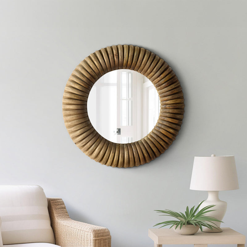 36" CHASTAIN CARVED WOOD WALL MIRROR