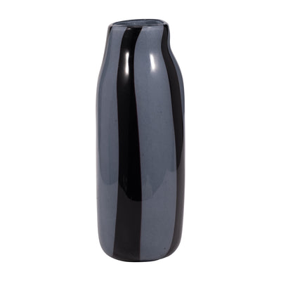 12" CAHAN MEDIUM BLACK STRIPED VASE