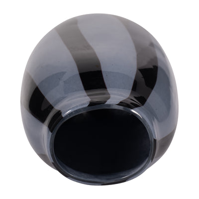 12" CAHAN MEDIUM BLACK STRIPED VASE