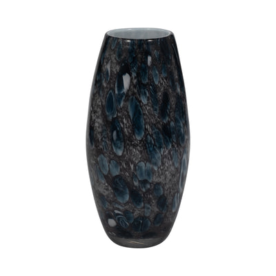 9" AMALDA MEDIUM BLUE GLASS VASE