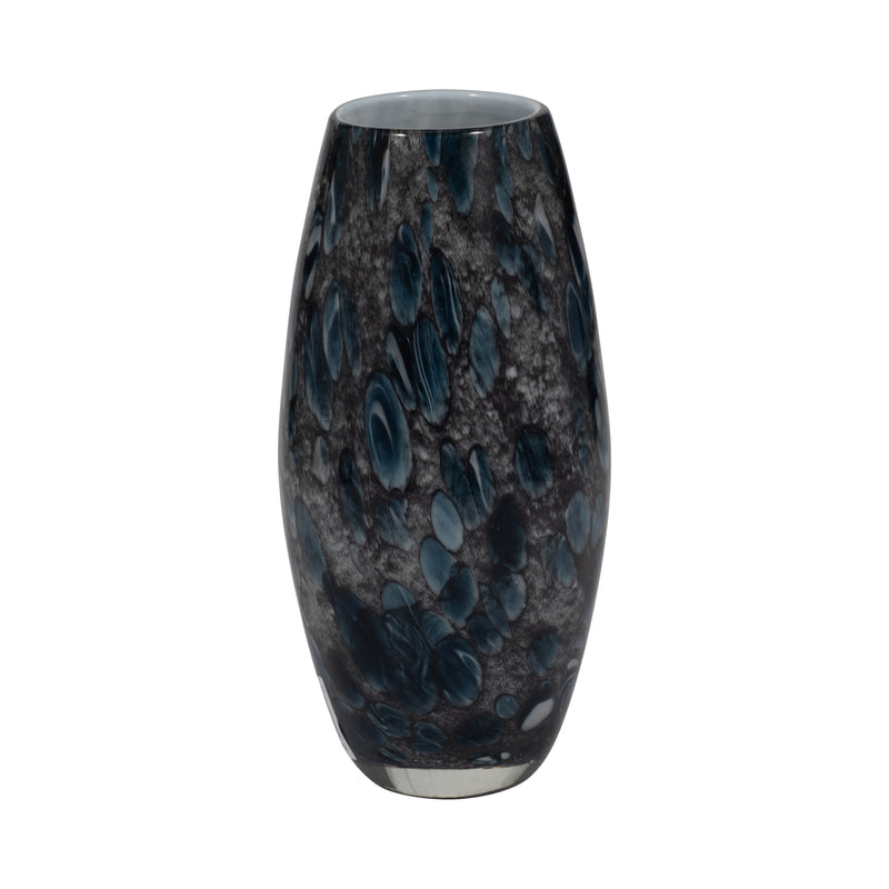 9" AMALDA MEDIUM BLUE GLASS VASE