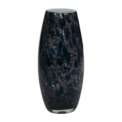 11" AMALDA LARGE BLUE GLASS VASE