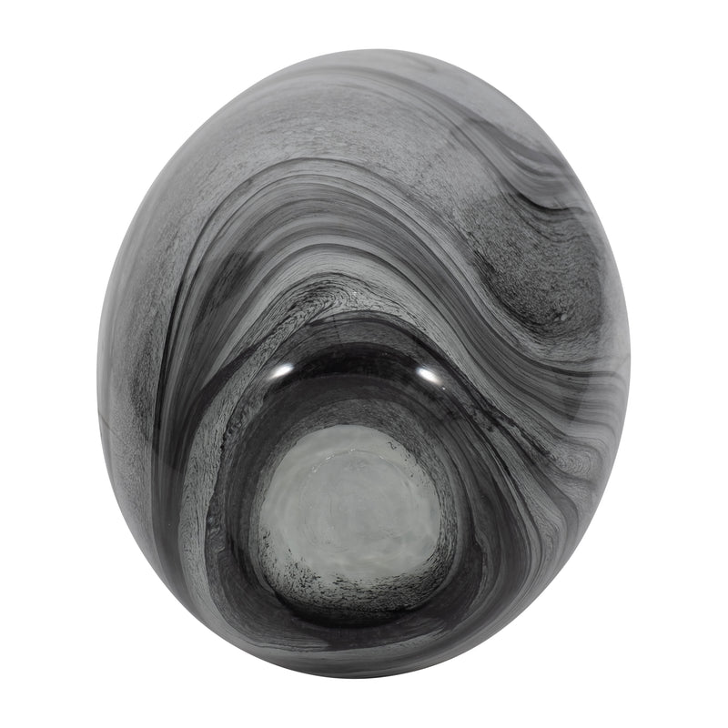 12" KATRINA GRAY SWIRL SMALL GLASS VASE