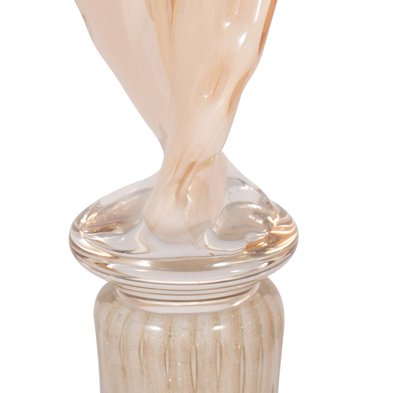 18" MEIRA LEAF TOPPER GLASS BOTTLE